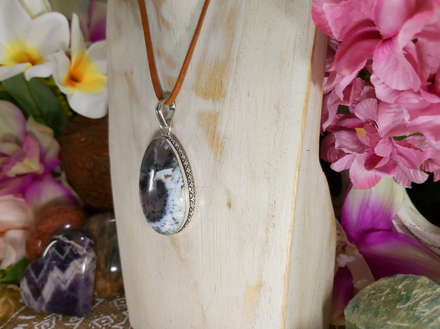 Dendritic Opal Hope to Life Pendant (E539)