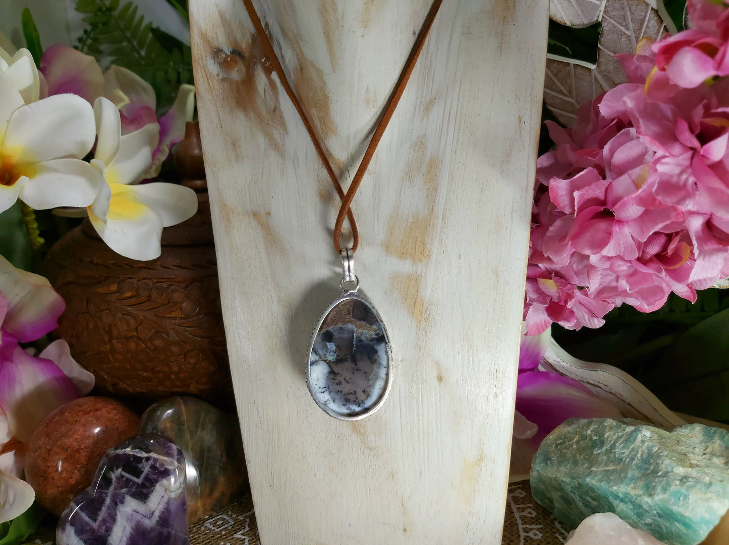Dendritic Opal Hope to Life Pendant (E539)