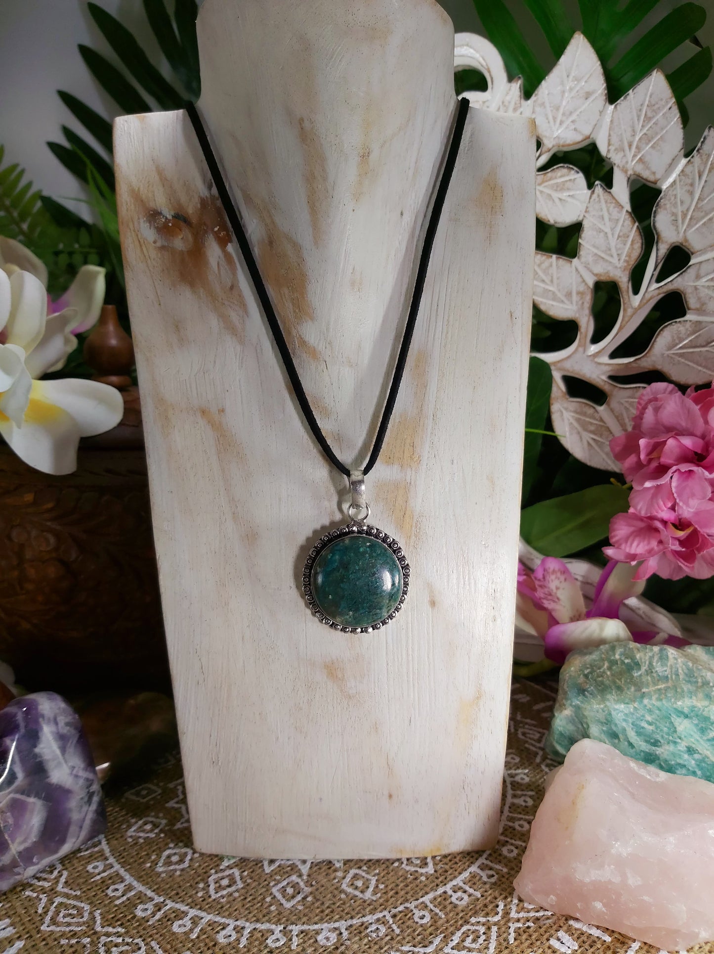African Turquoise Good Luck Pendant (E569)