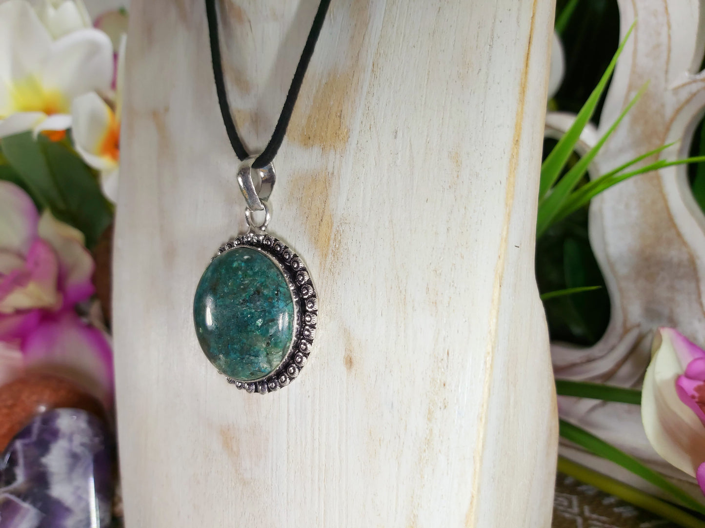 African Turquoise Good Luck Pendant (E569)