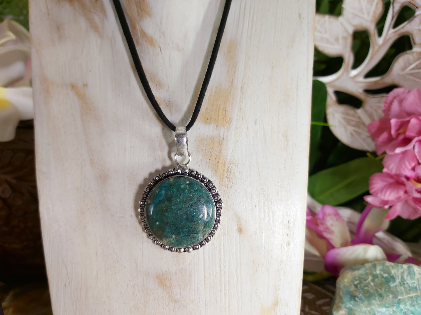 African Turquoise Good Luck Pendant (E569)
