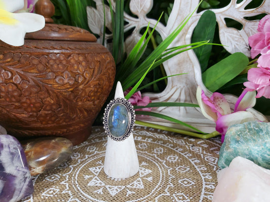Labradorite Inner Spirit Gemstone Ring Size US 6.5 (E572)