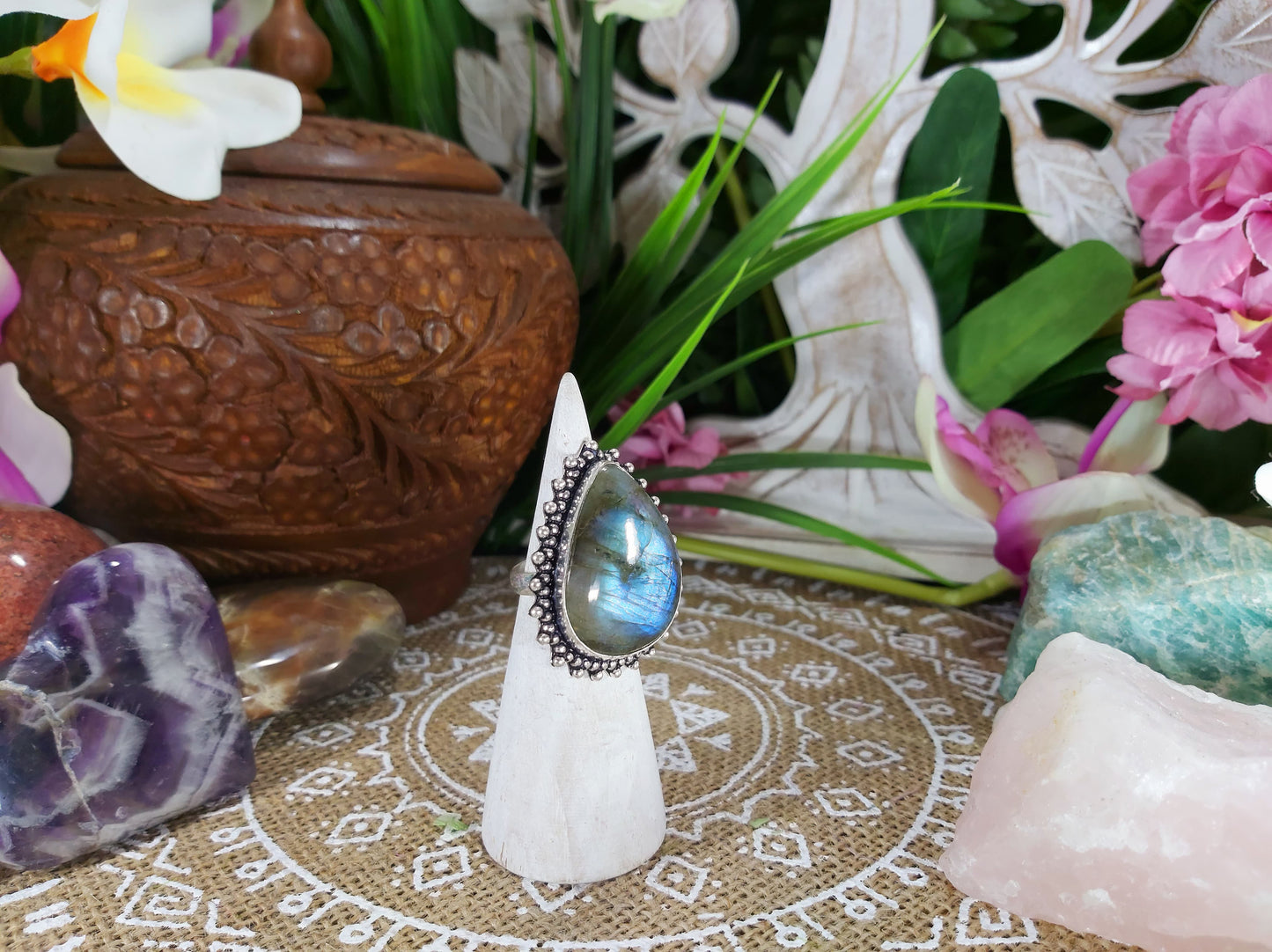 Labradorite Inner Spirit Gemstone Ring Size US 7 (E573)