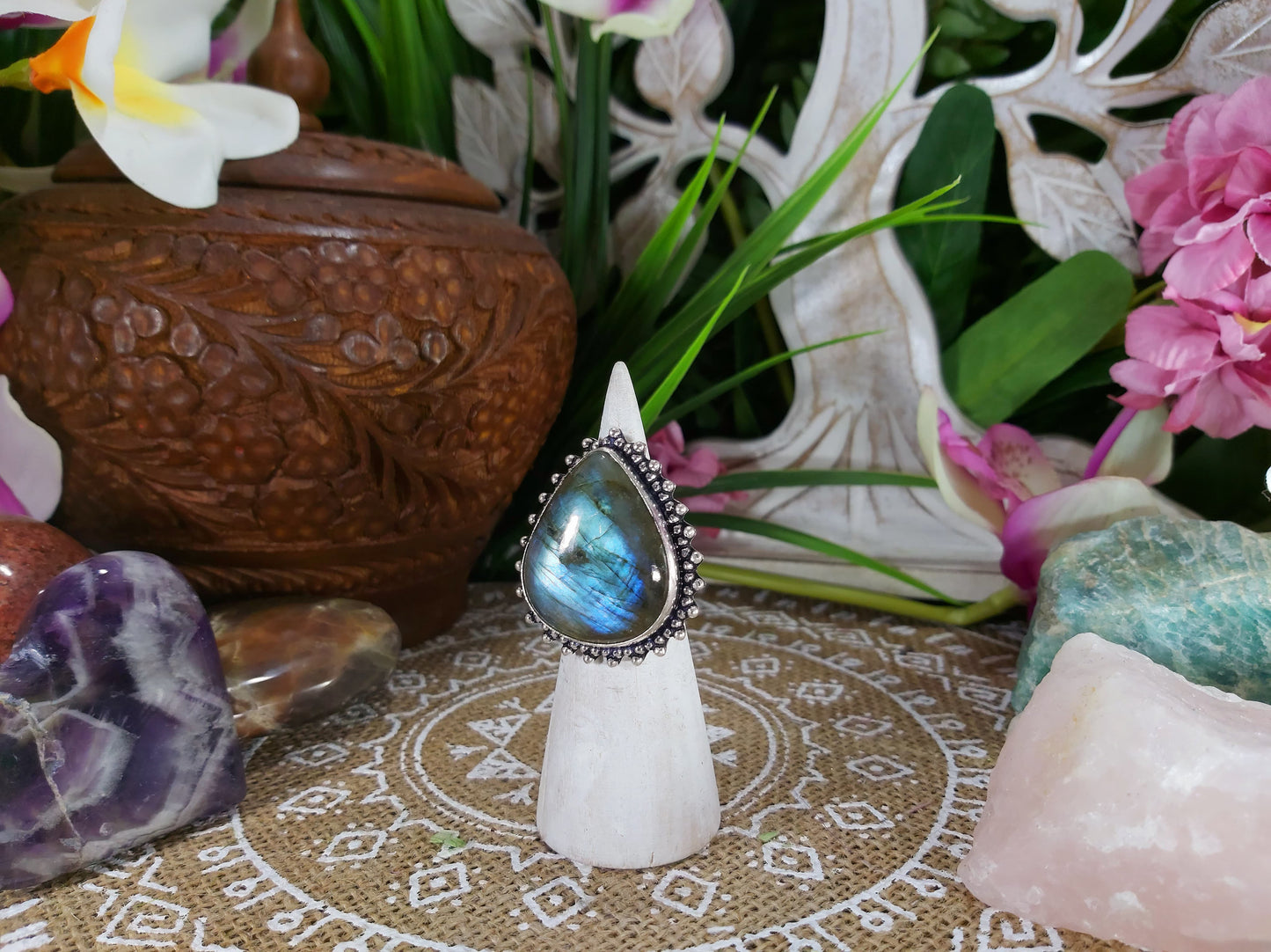Labradorite Inner Spirit Gemstone Ring Size US 7 (E573)