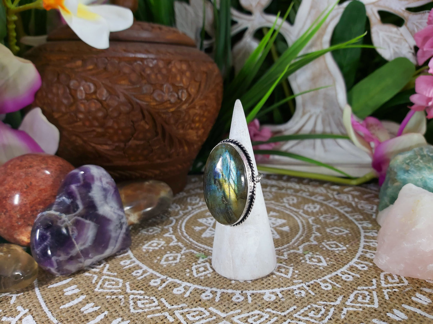 Labradorite Inner Spirit Gemstone Ring Size US 7 (E577)