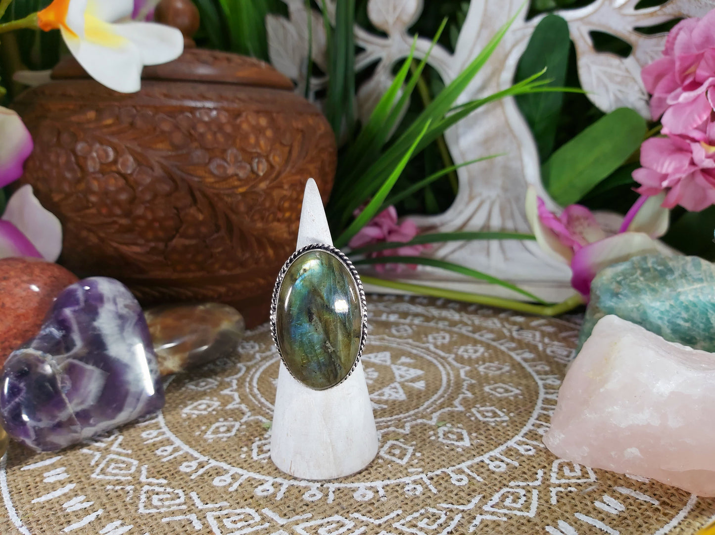 Labradorite Inner Spirit Gemstone Ring Size US 7 (E577)