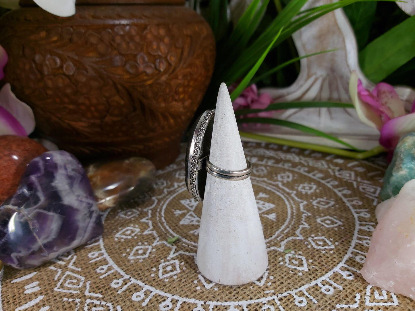 Labradorite Inner Spirit Gemstone Ring Size US 7.5 (E581)