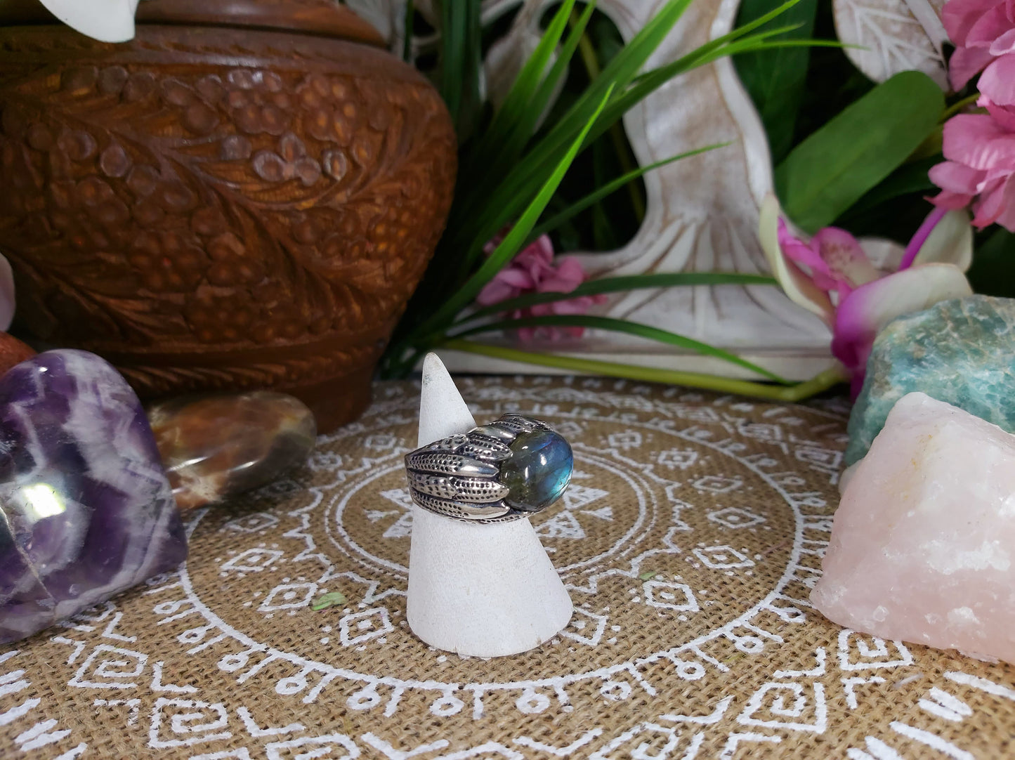 Labradorite Inner Spirit Gemstone Ring Size US 8 (E586)