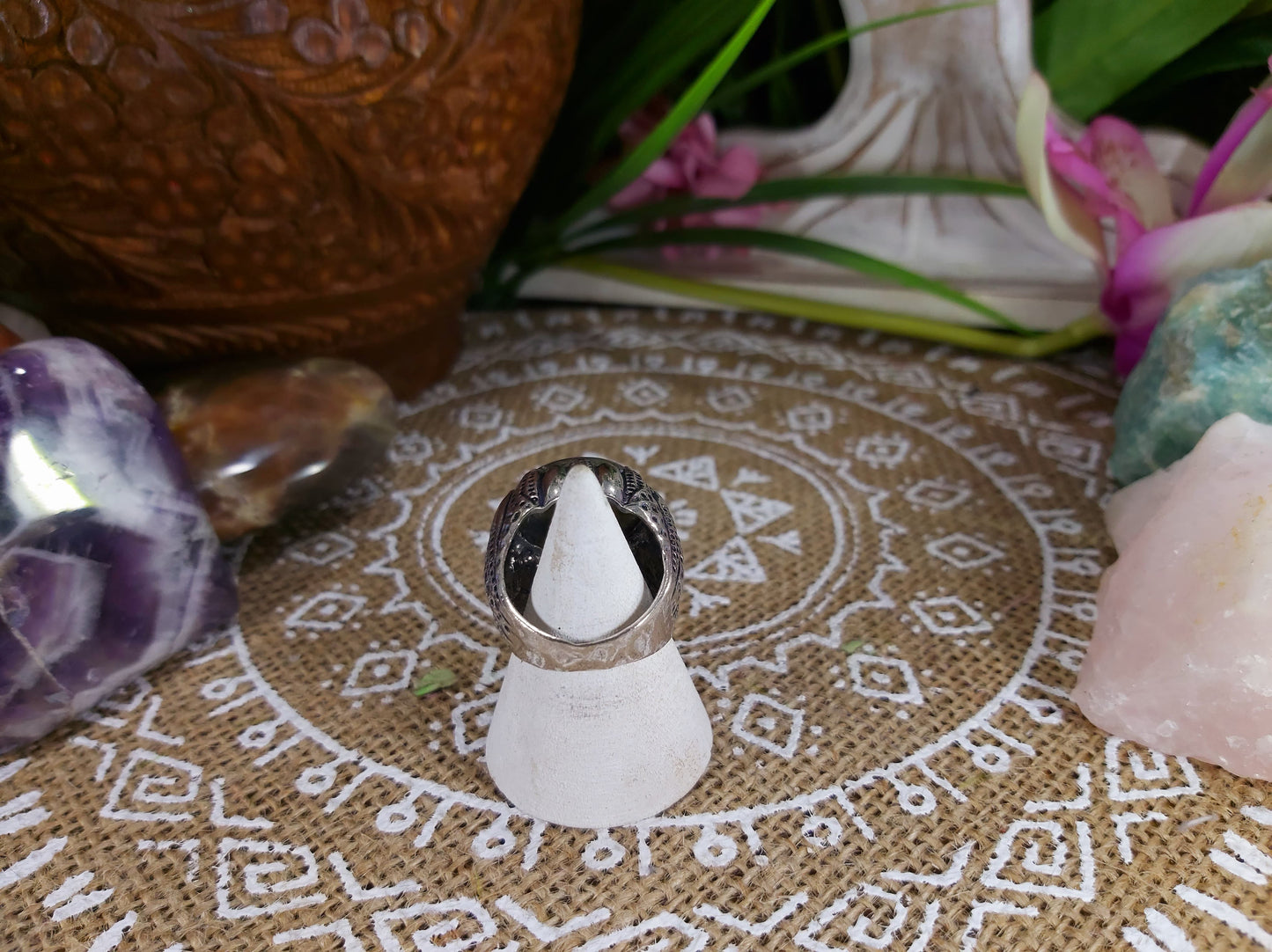 Labradorite Inner Spirit Gemstone Ring Size US 8 (E586)