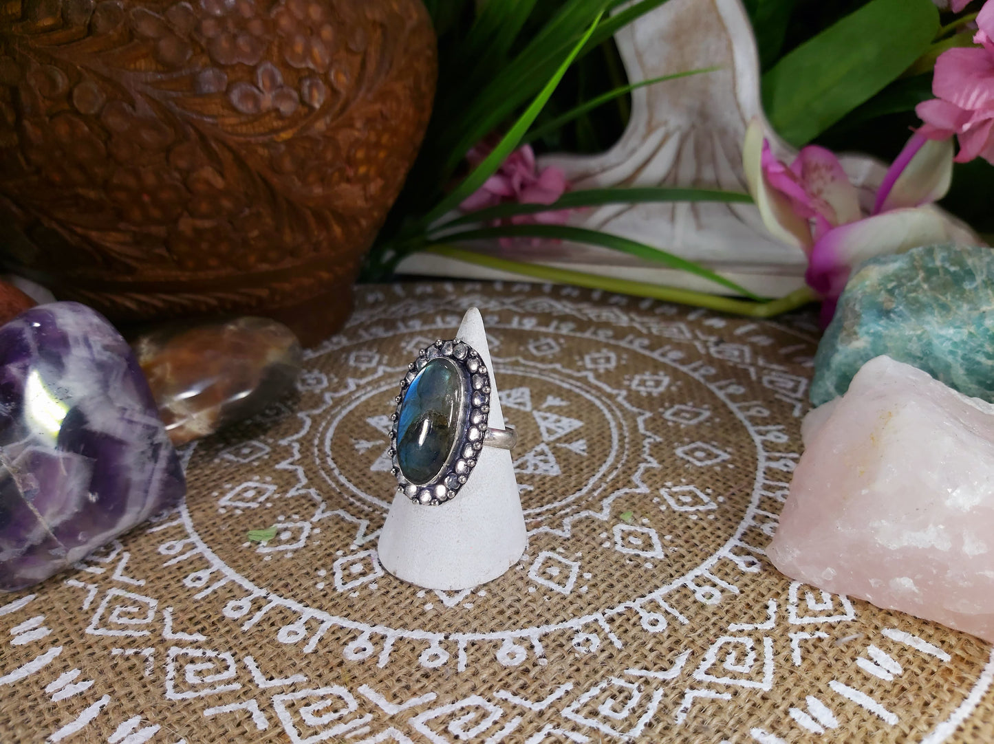 Labradorite Self Discovery Gemstone Ring Size US 9 (E593)