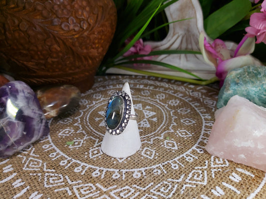Labradorite Self Discovery Gemstone Ring Size US 9 (E593)