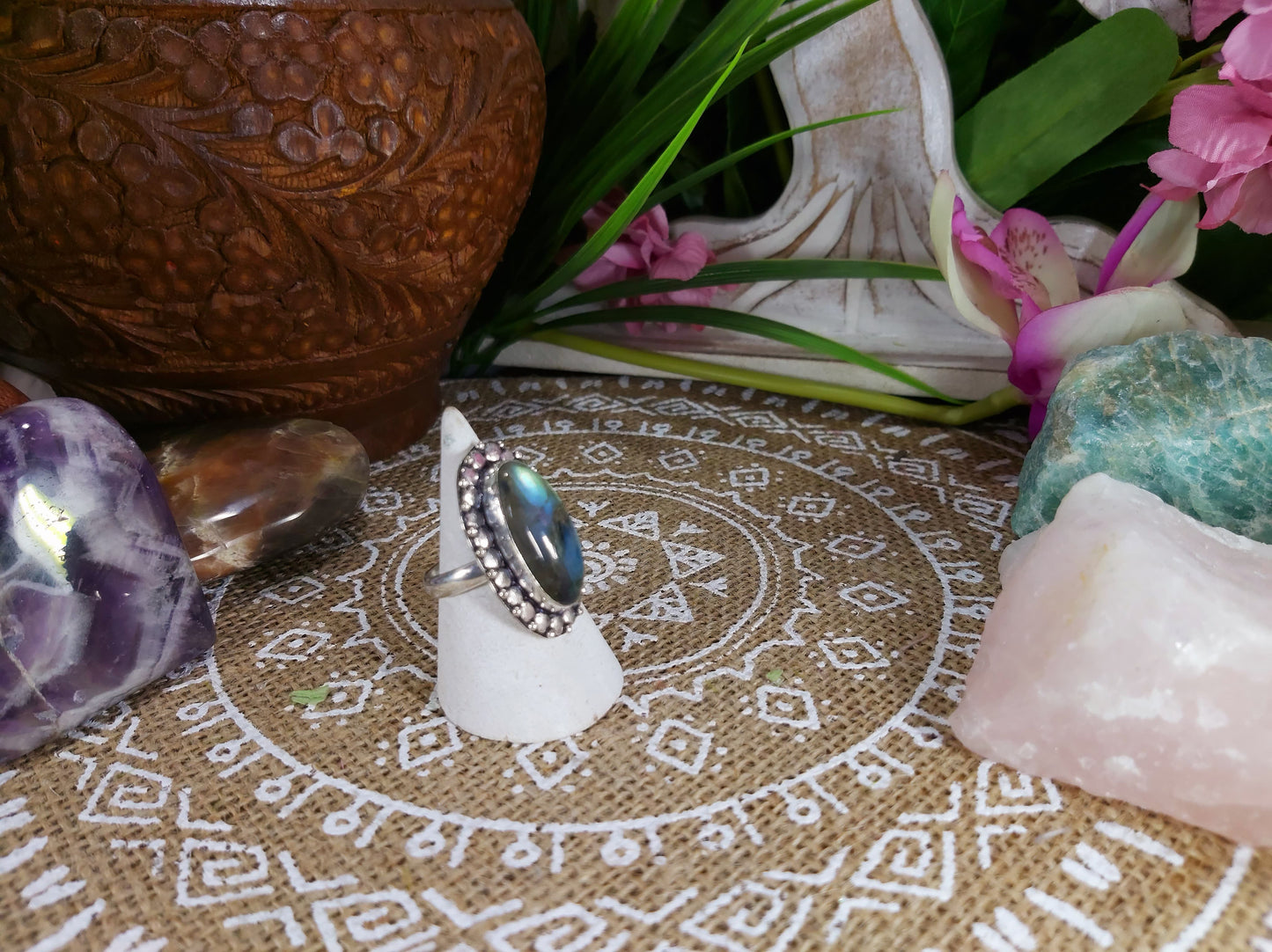 Labradorite Self Discovery Gemstone Ring Size US 9 (E593)