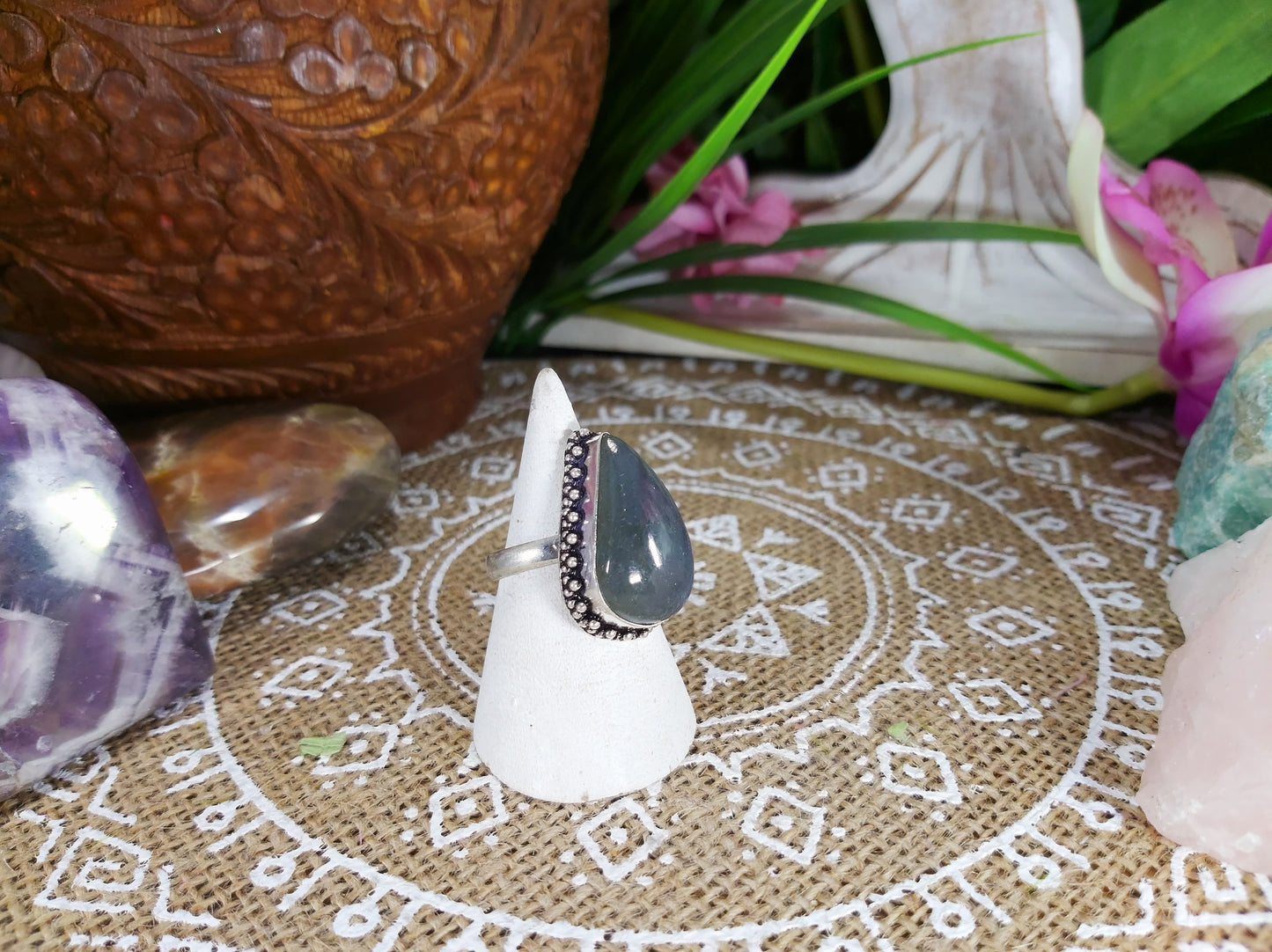 Labradorite Self Discovery Gemstone Ring Size US 9 (E594)