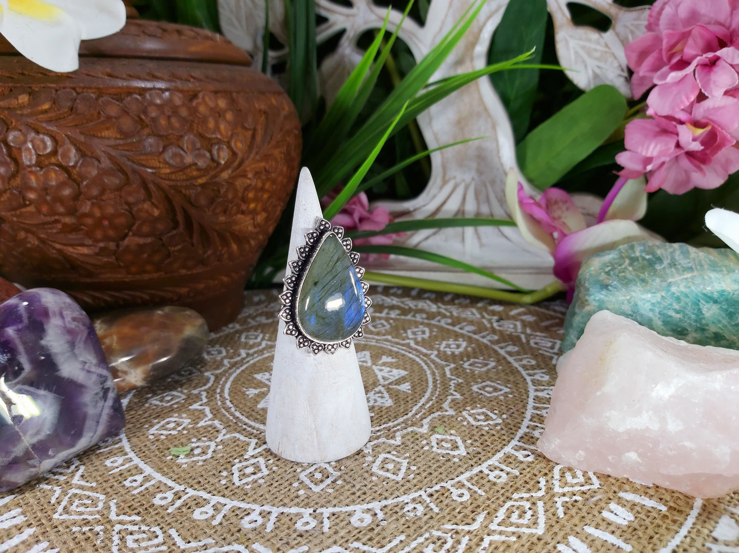 Labradorite Self Discovery Gemstone Ring Size US 9 (E595)