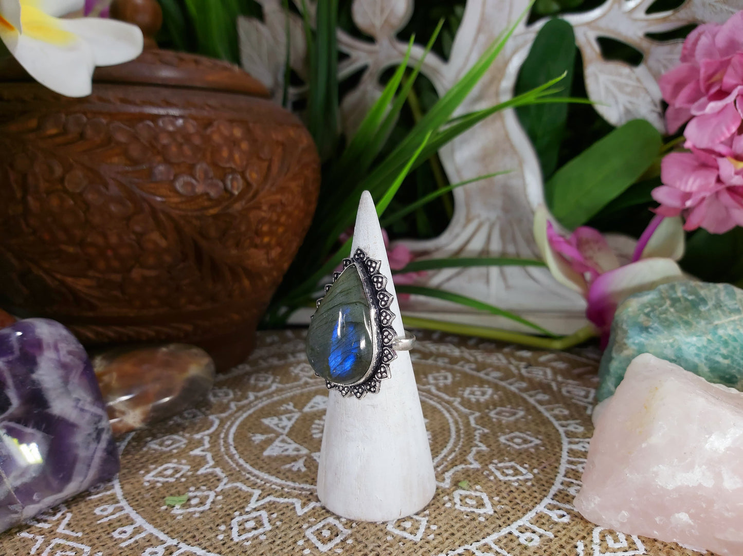 Labradorite Self Discovery Gemstone Ring Size US 9 (E595)