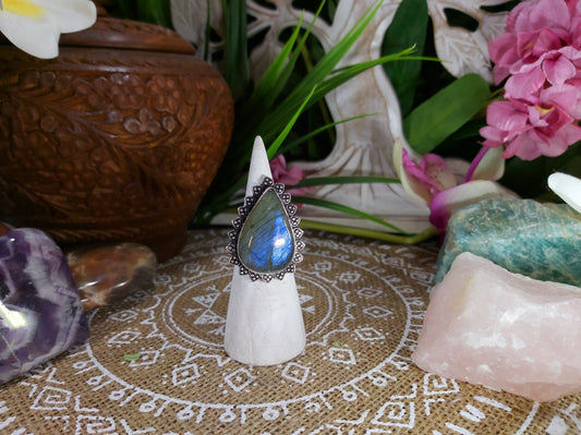 Labradorite Self Discovery Gemstone Ring Size US 9 (E595)