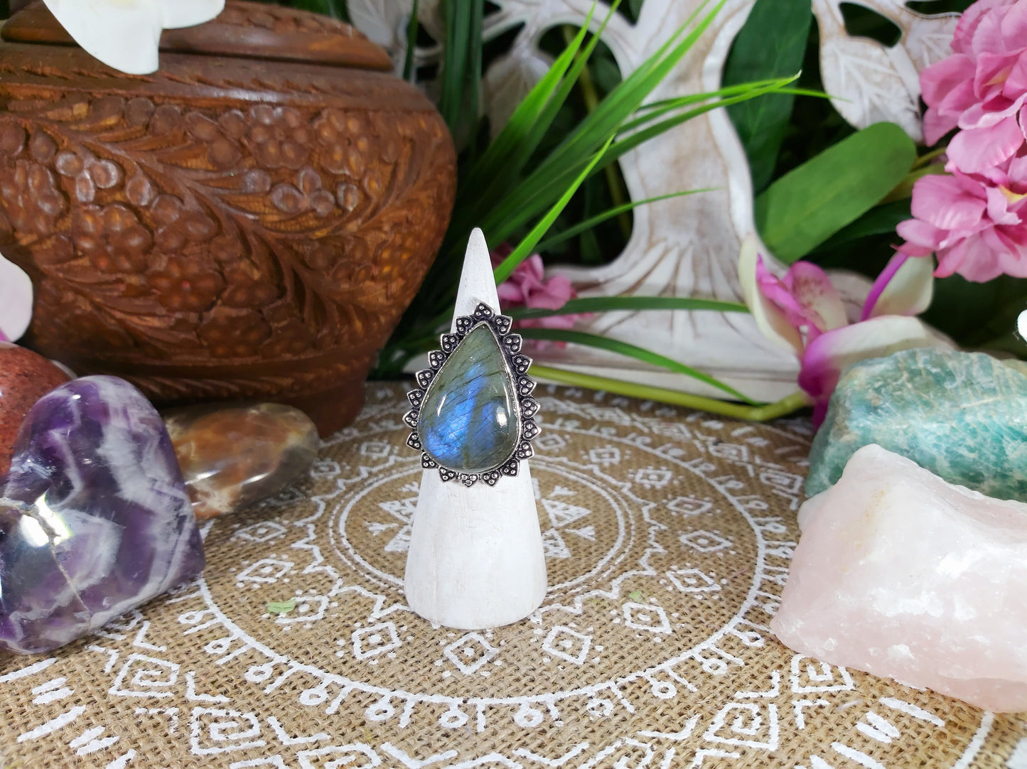 Labradorite Self Discovery Gemstone Ring Size US 9 (E595)