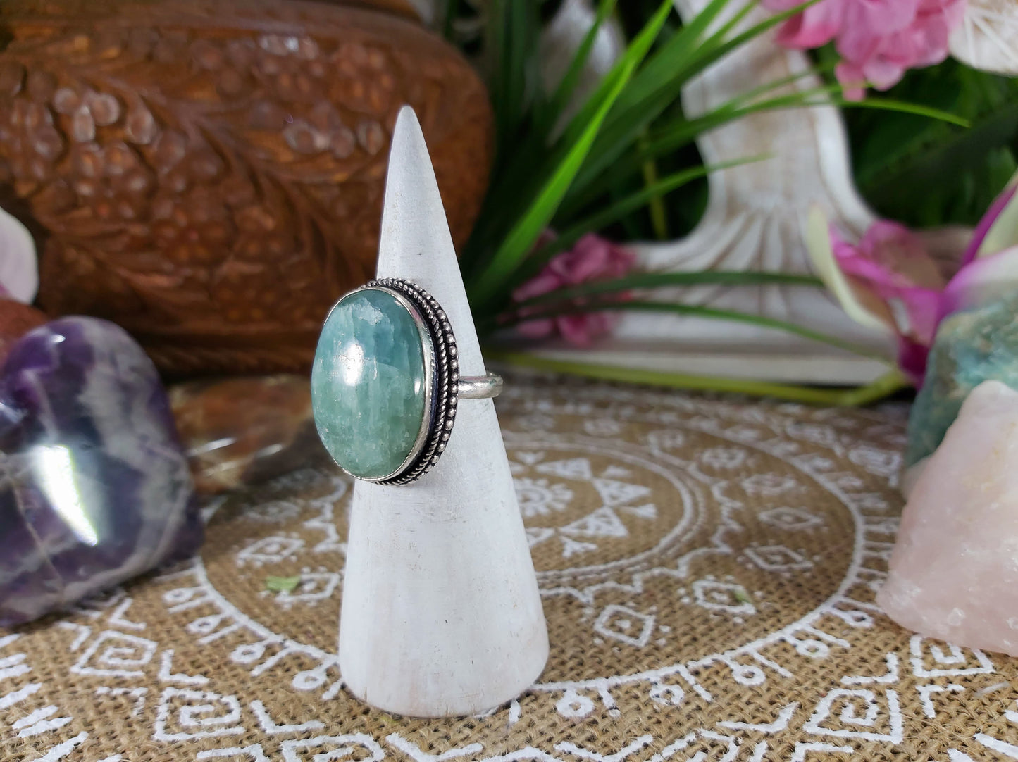 Aquamarine Serenity Ring Size US 9 (E610)