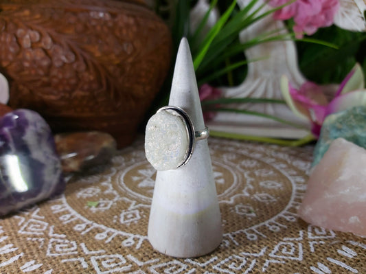 Rainbow Moonstone Gemstone Ring Size US 7 (E616)