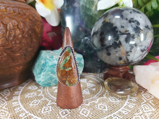 Chrysoprase Forgiveness Gemstone Ring Size US 8 (E697)