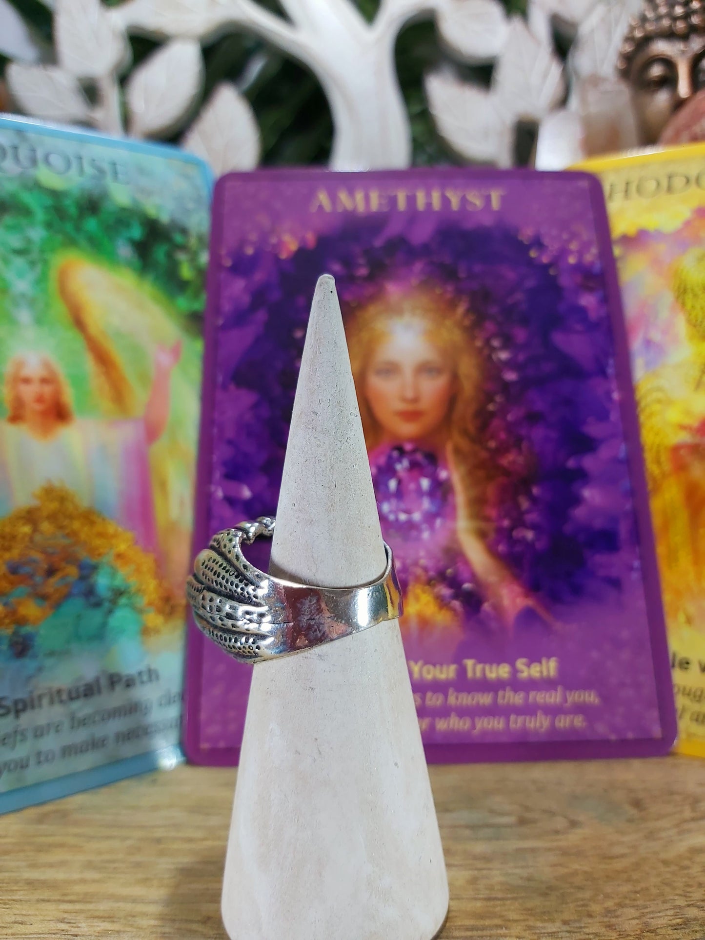 Amethyst Peaceful Energy Ring Size US 7 (E70)