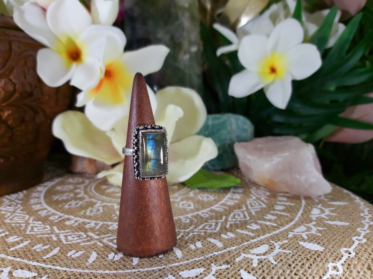 Labradorite Inner Spirit Gemstone Ring Size US 7.5 (E750)