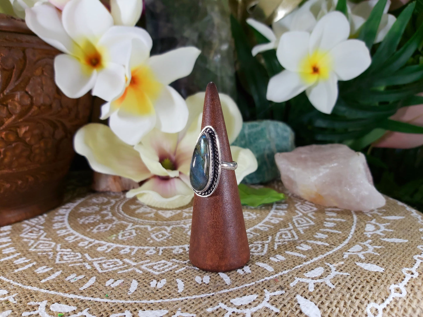 Labradorite Inner Spirit Gemstone Ring Size US 7.5 (E751)