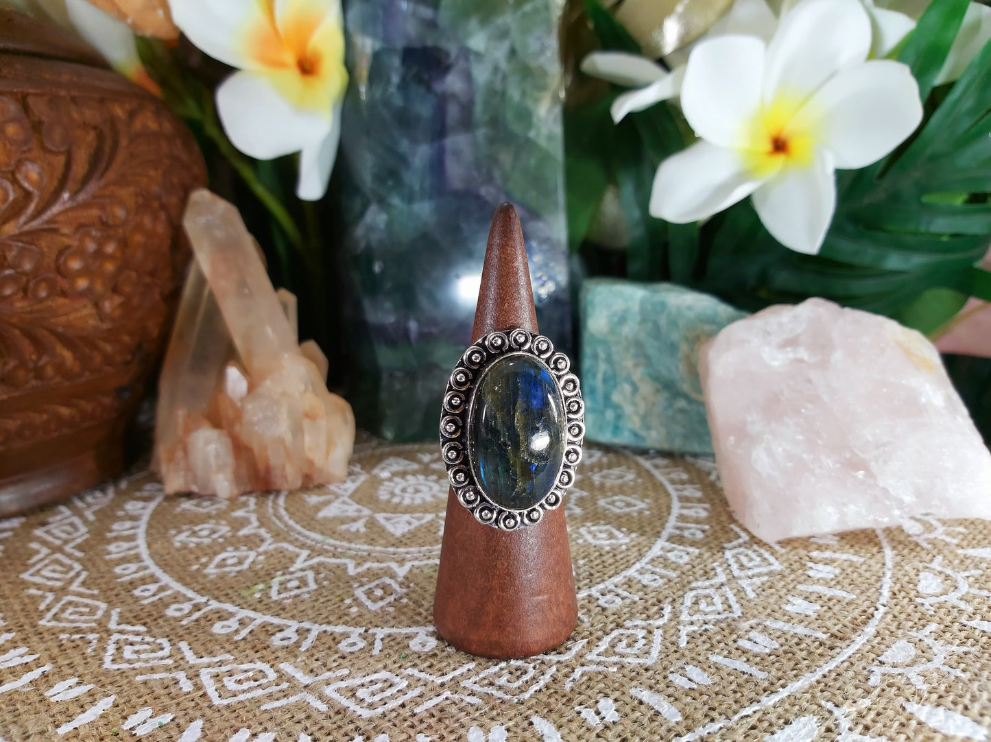 Labradorite Inner Spirit Gemstone Ring Size US 9 (E759)