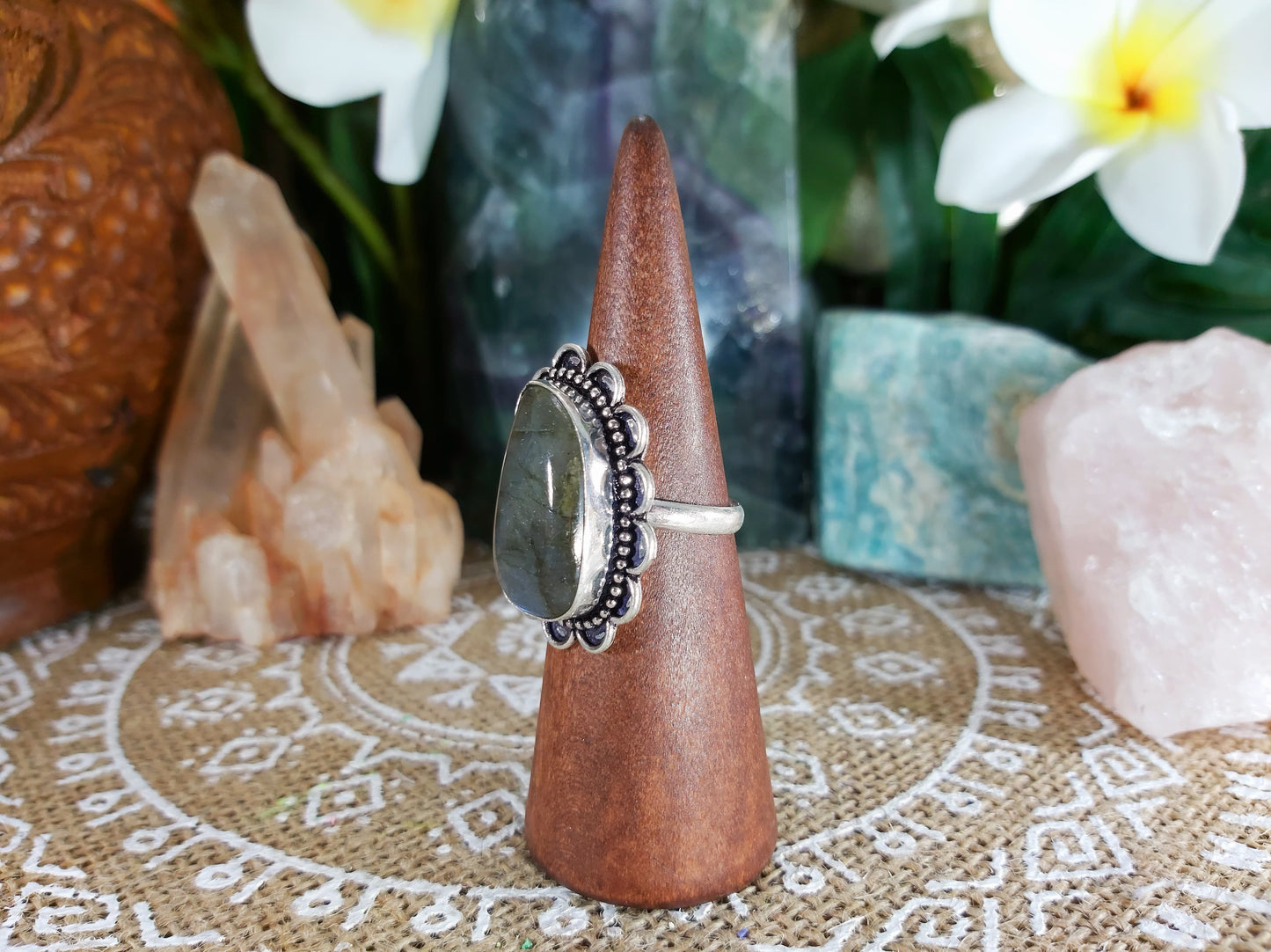 Labradorite Inner Spirit Gemstone Ring Size US 9 (E760)