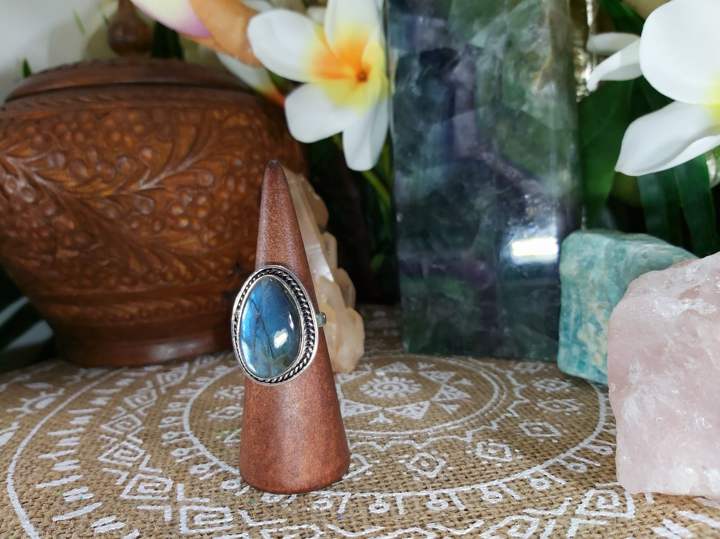 Labradorite Inner Spirit Gemstone Ring Size US 9.5 (E764)