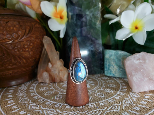 Labradorite Inner Spirit Gemstone Ring Size US 9.5 (E764)