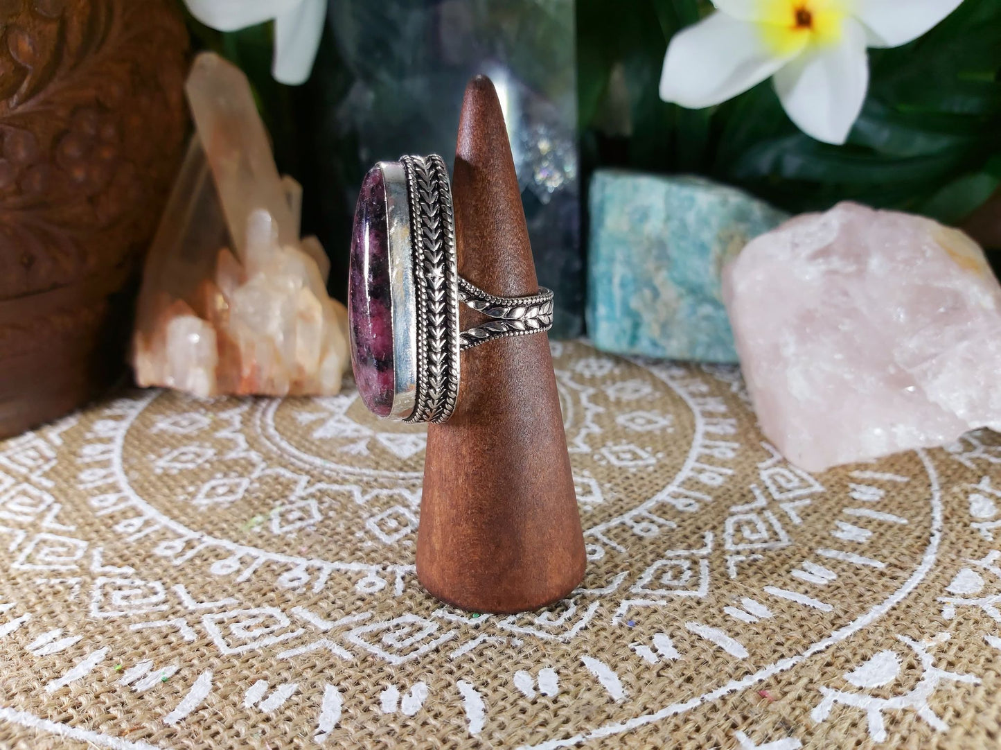 Rhodonite Self-Worth Ring Size US 6 (E786)