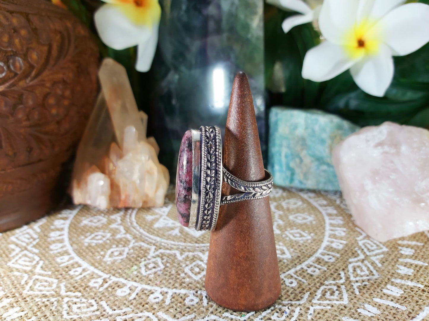 Rhodonite Self-Worth Ring Size US 8 (E792)