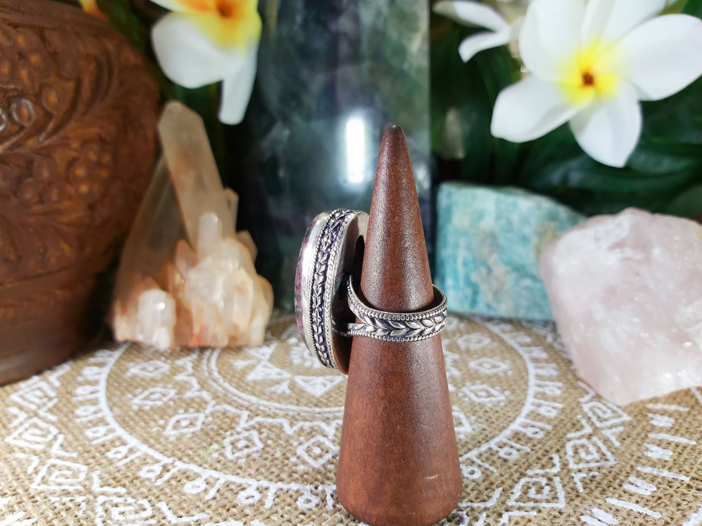 Rhodonite Self-Worth Ring Size US 8 (E792)