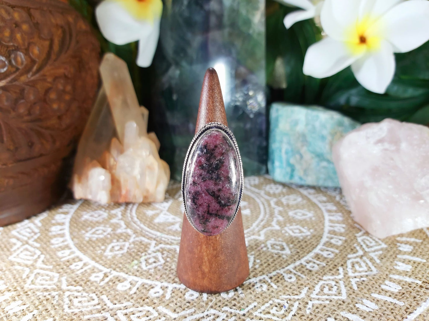 Rhodonite Self-Worth Ring Size US 8 (E792)