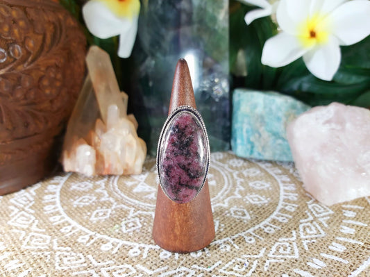 Rhodonite Self-Worth Ring Size US 8 (E792)
