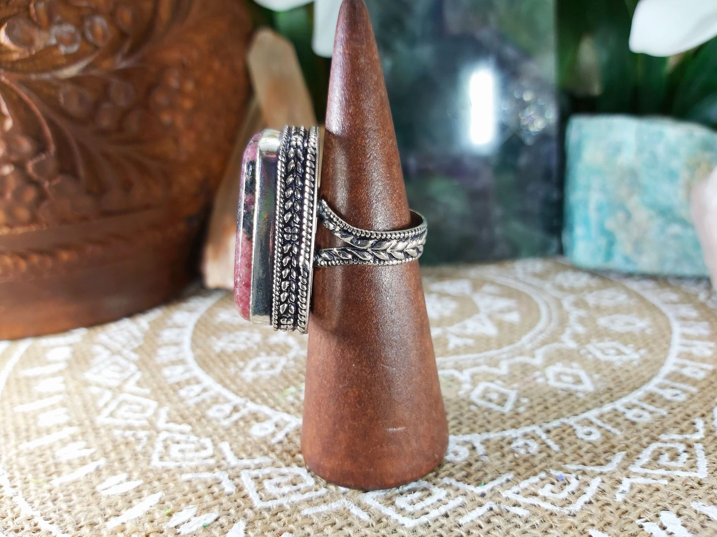 Rhodonite Self-Worth Ring Size US 8 (E795)