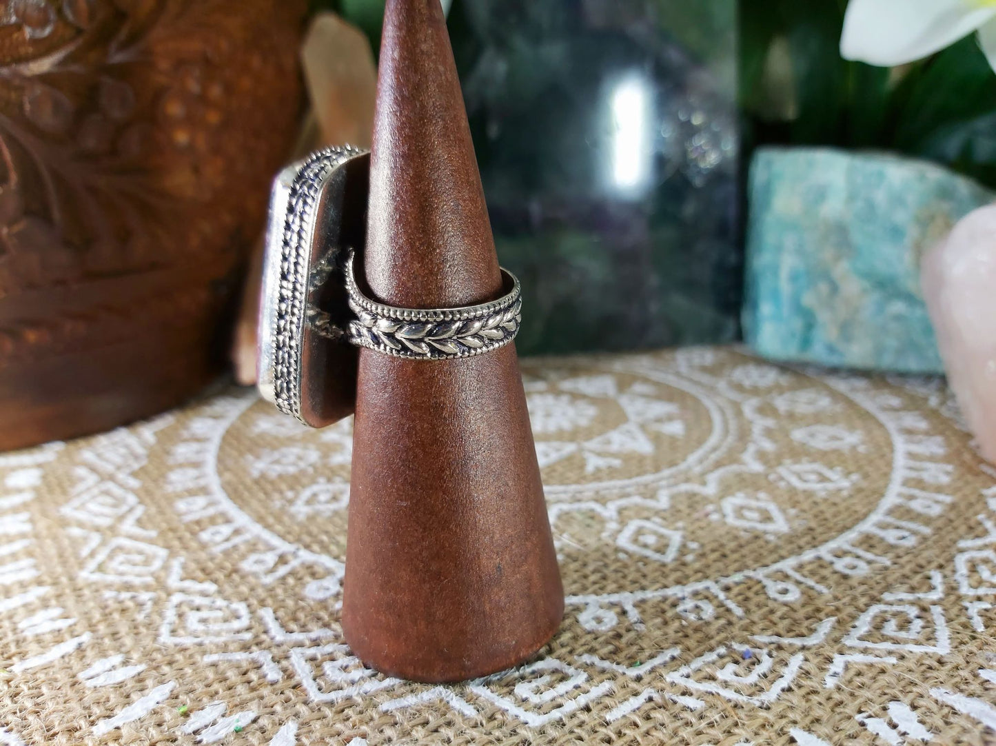 Rhodonite Self-Worth Ring Size US 8 (E795)