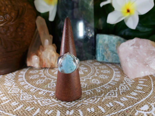 Larimar Emotional Healing Ring Size US 9 (E805)
