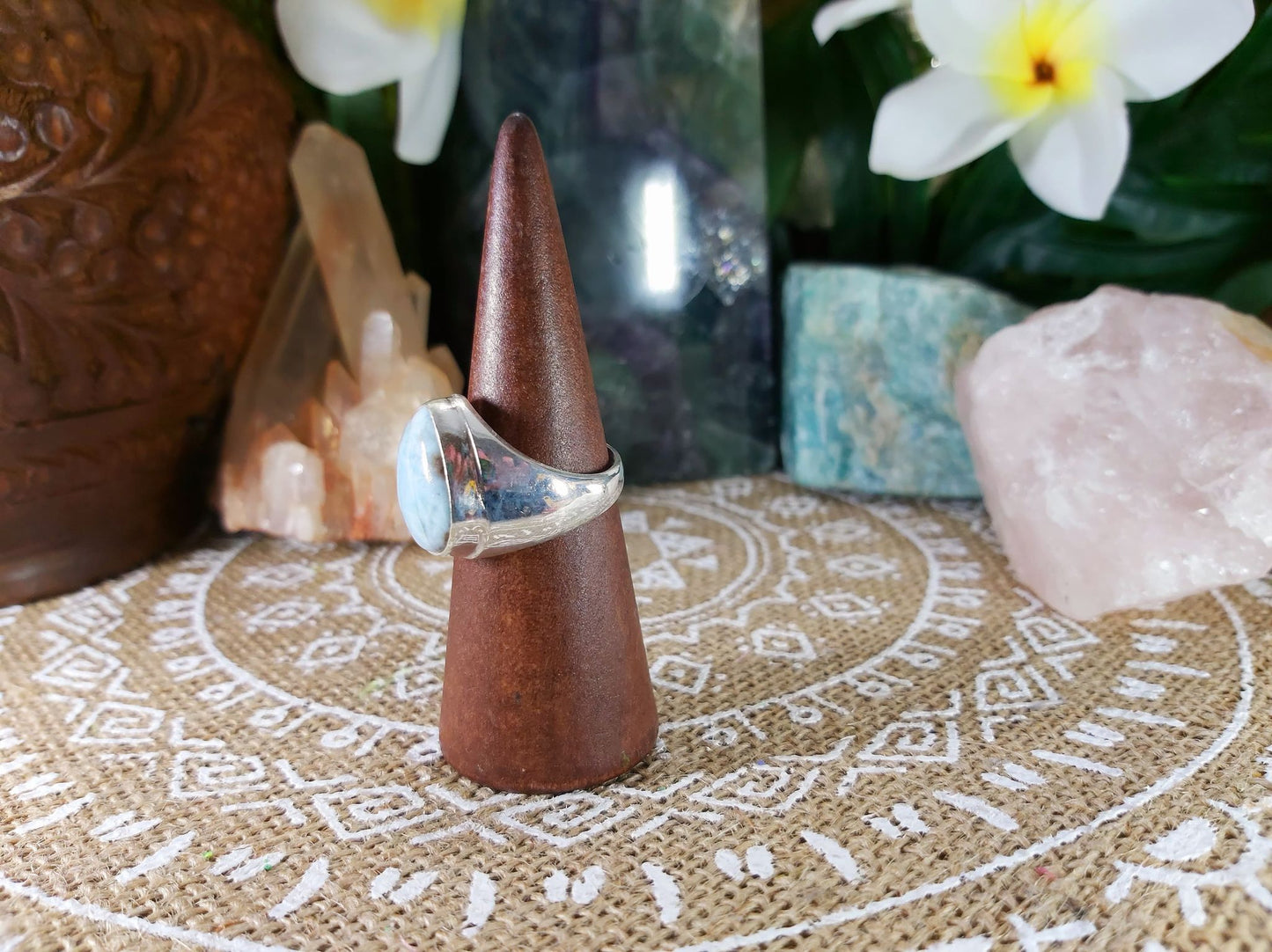 Larimar Emotional Healing Ring Size US 9 (E805)