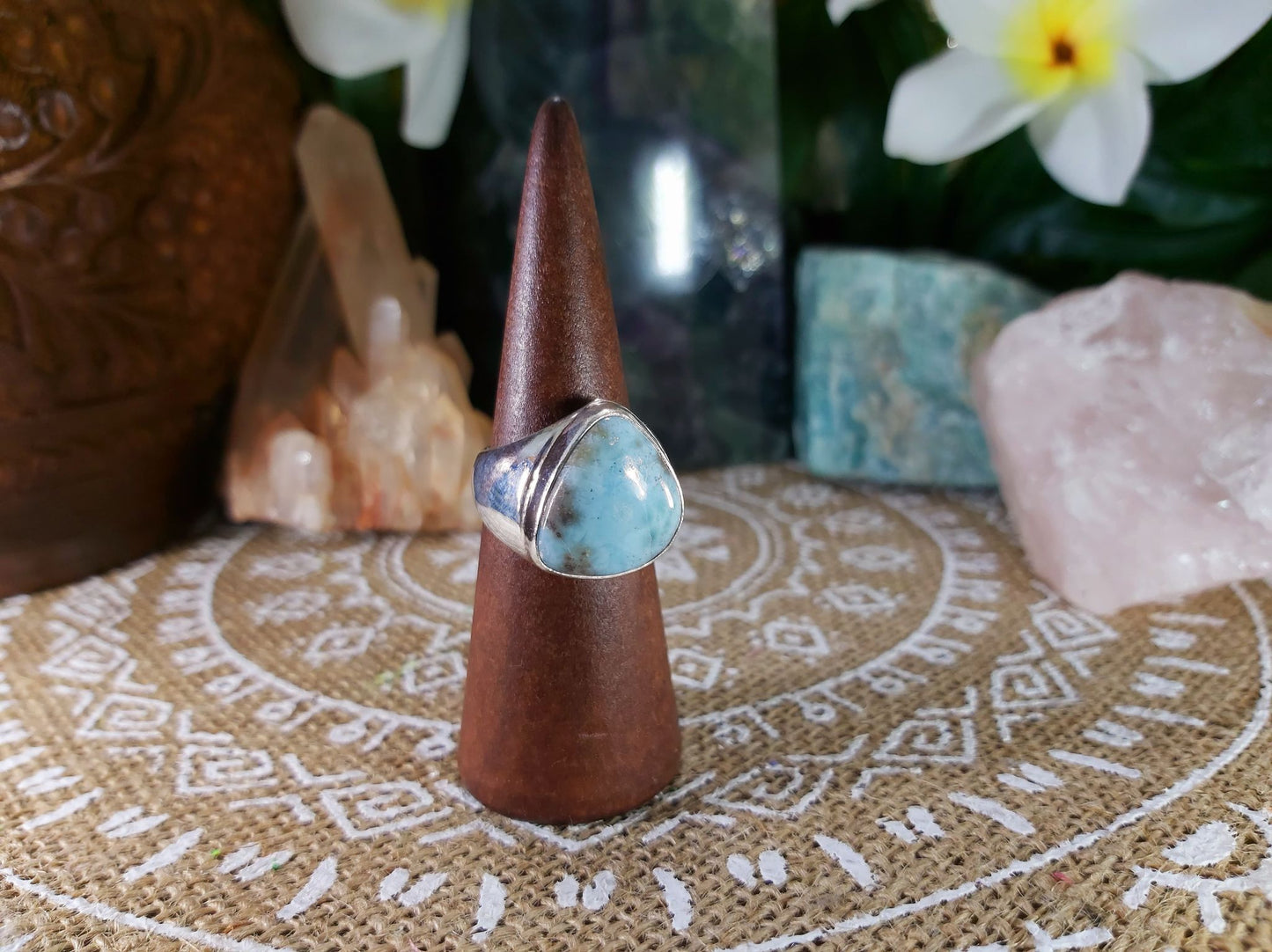 Larimar Emotional Healing Ring Size US 9 (E805)