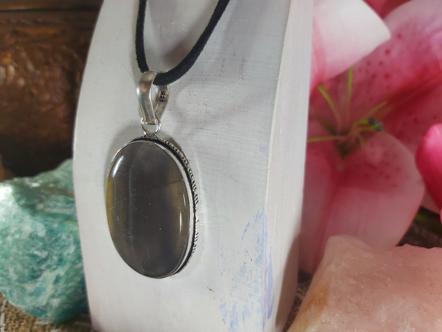 Fluorite Spiritual Growth & Grounding Pendant (E875)