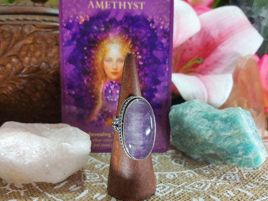 Amethyst Soul Star Protection Ring Size US 9 (E935)