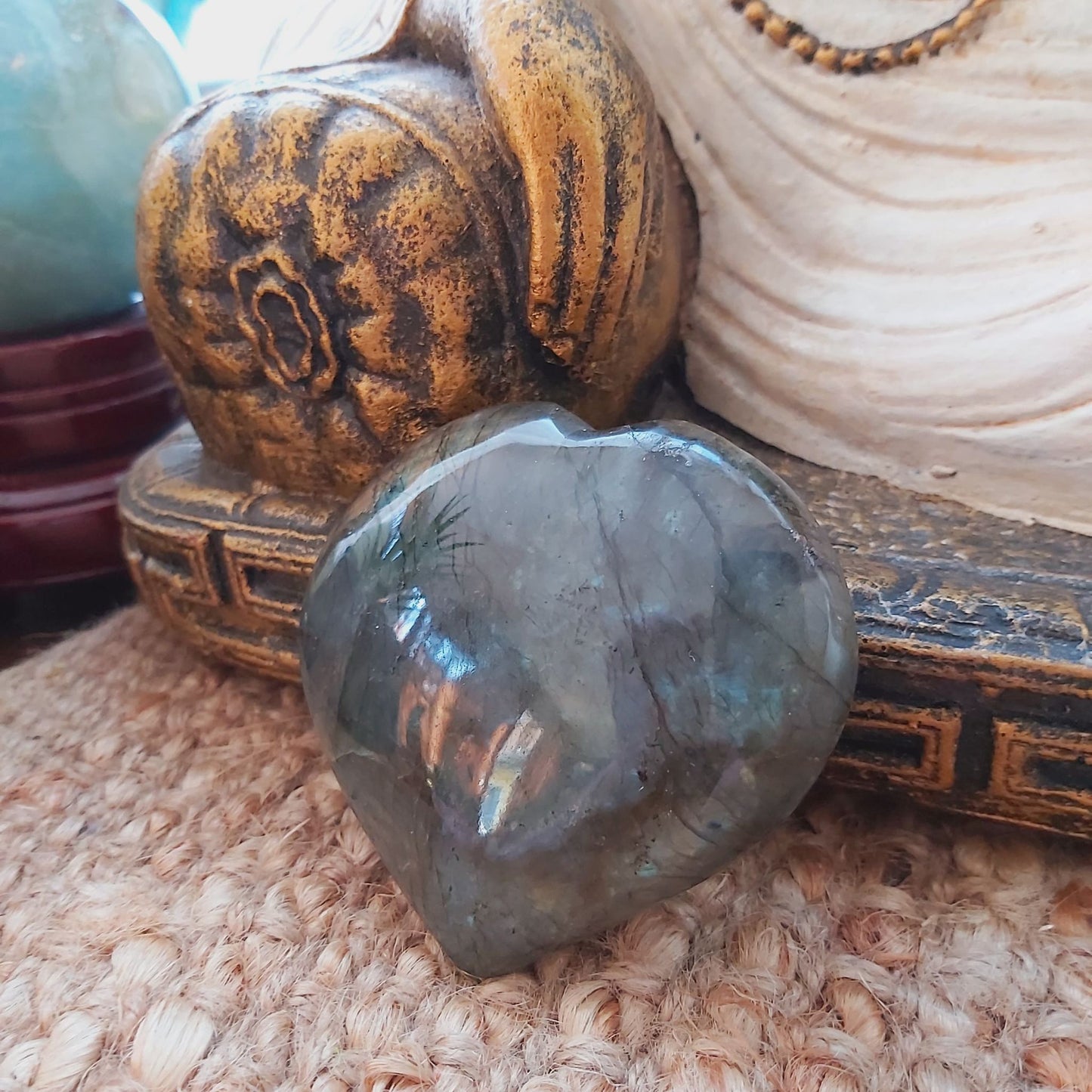 Labradorite Heart Psychic Crystal 158 gms (GEM144)