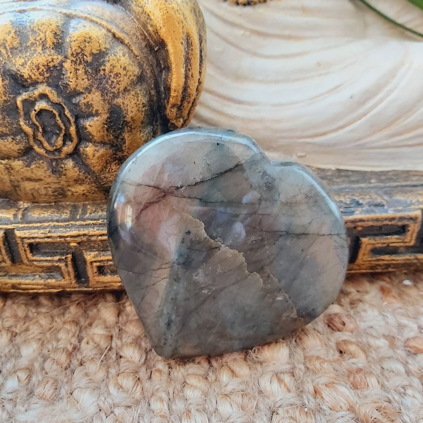 Labradorite Heart Psychic Crystal 158 gms (GEM144)