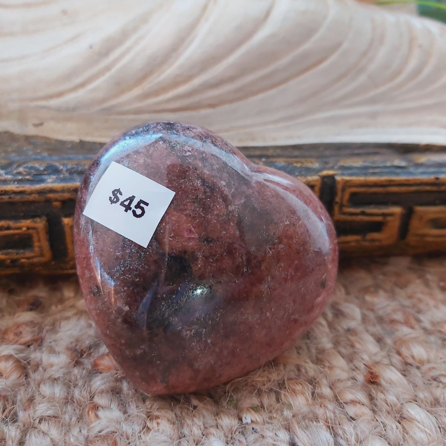 Rhodonite Heart Crystal 182 gms (GEM148)