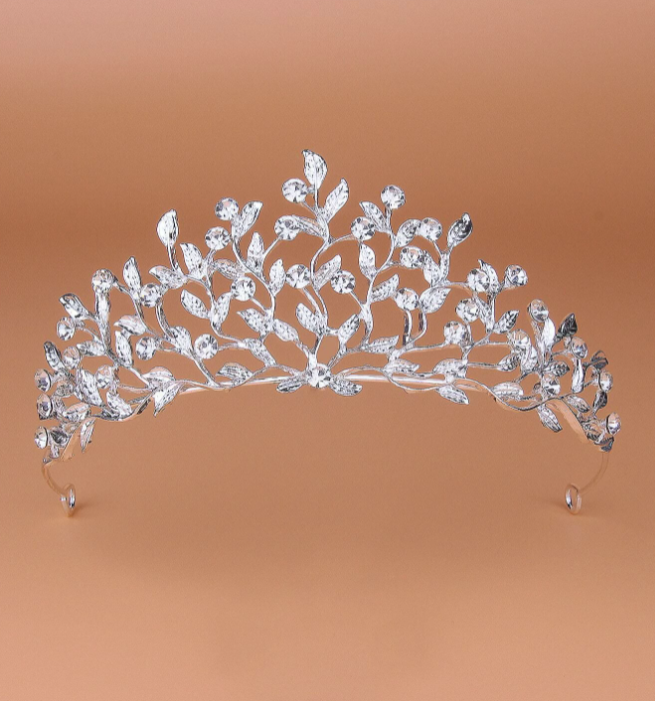 Crown Silver & Clear Rhinestones Crystals