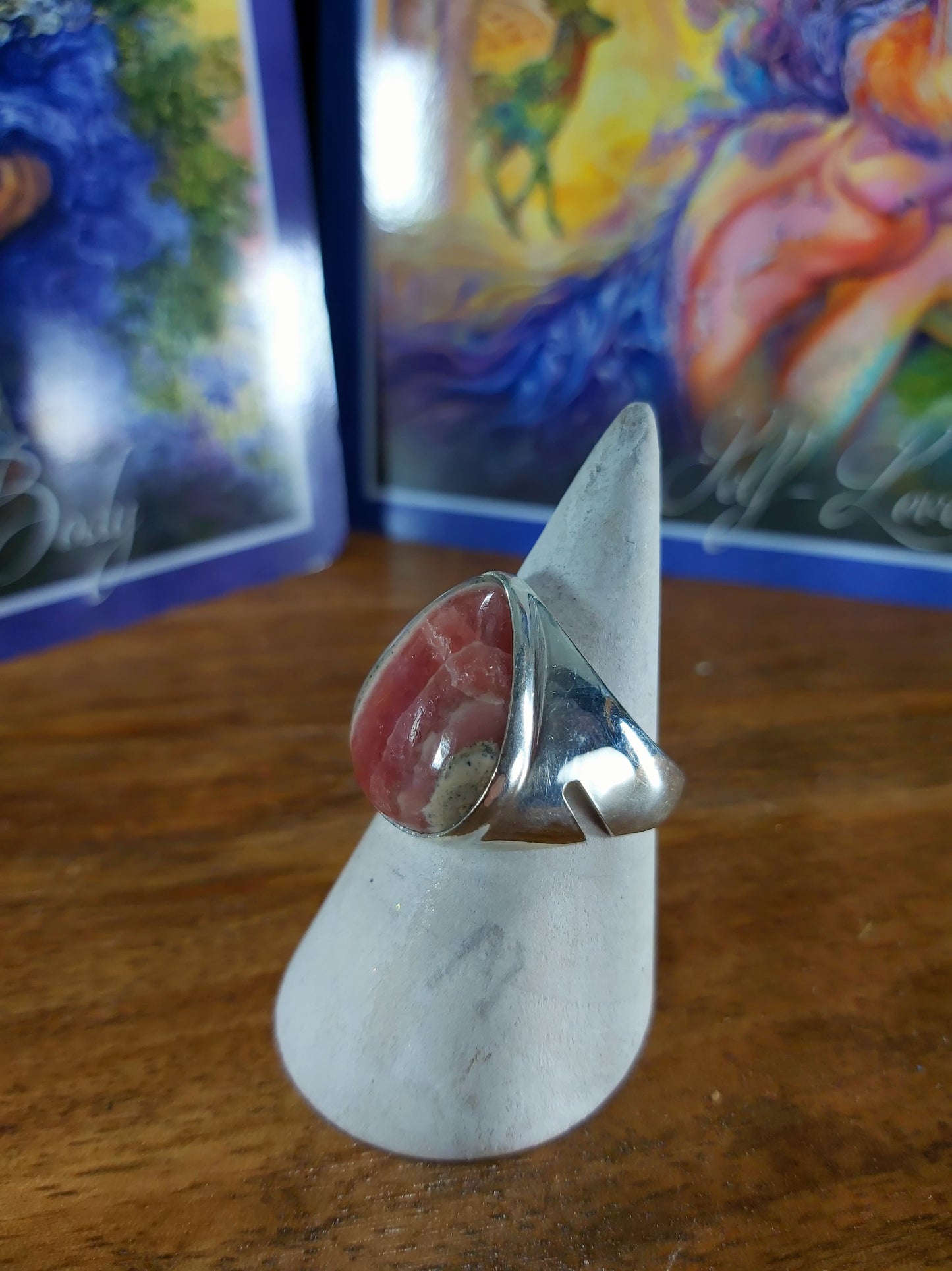 Rhodochrosite Inner Peace Ring Size US 9 (E101)