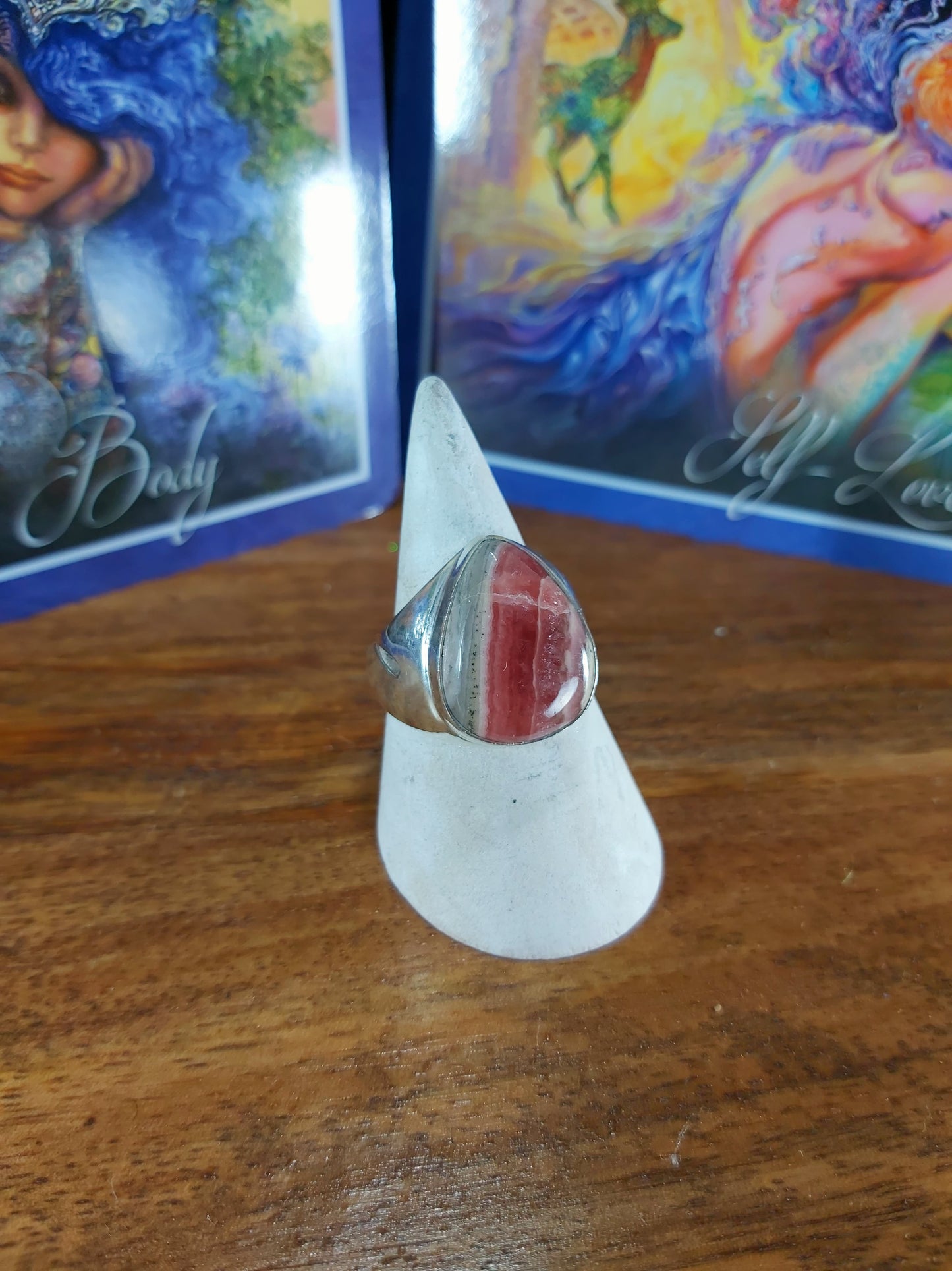 Rhodochrosite Inner Peace Ring Size US 9 (E101)