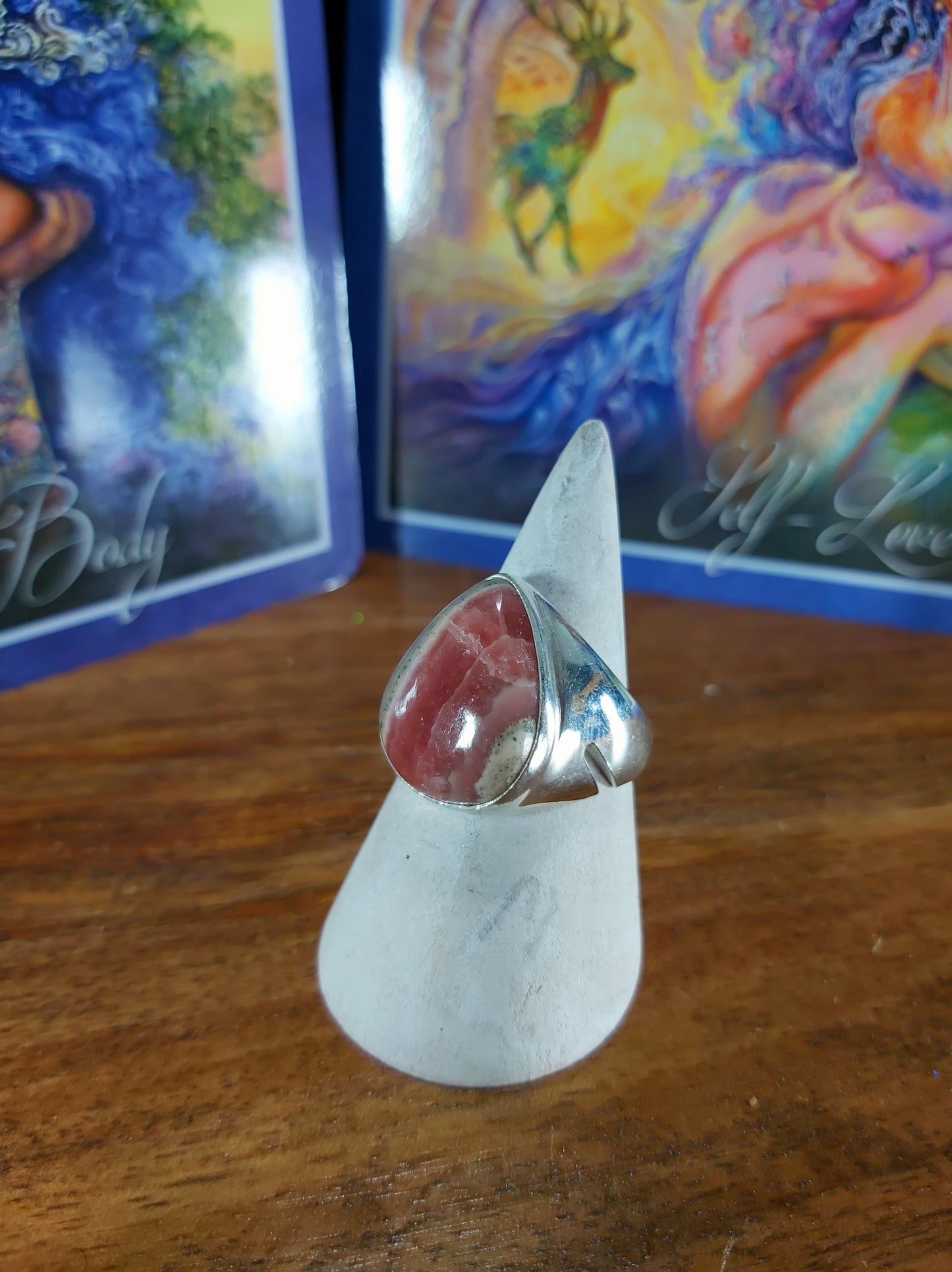 Rhodochrosite Inner Peace Ring Size US 9 (E101)